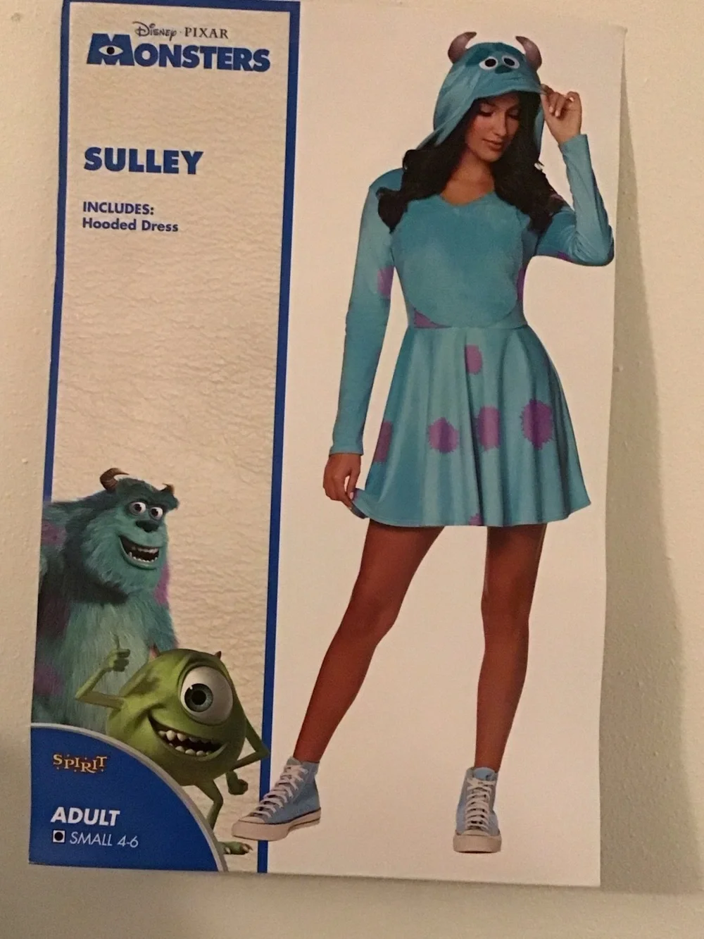 Sulley-Inspired Blue Kids Halloween Costume Dress with Hood